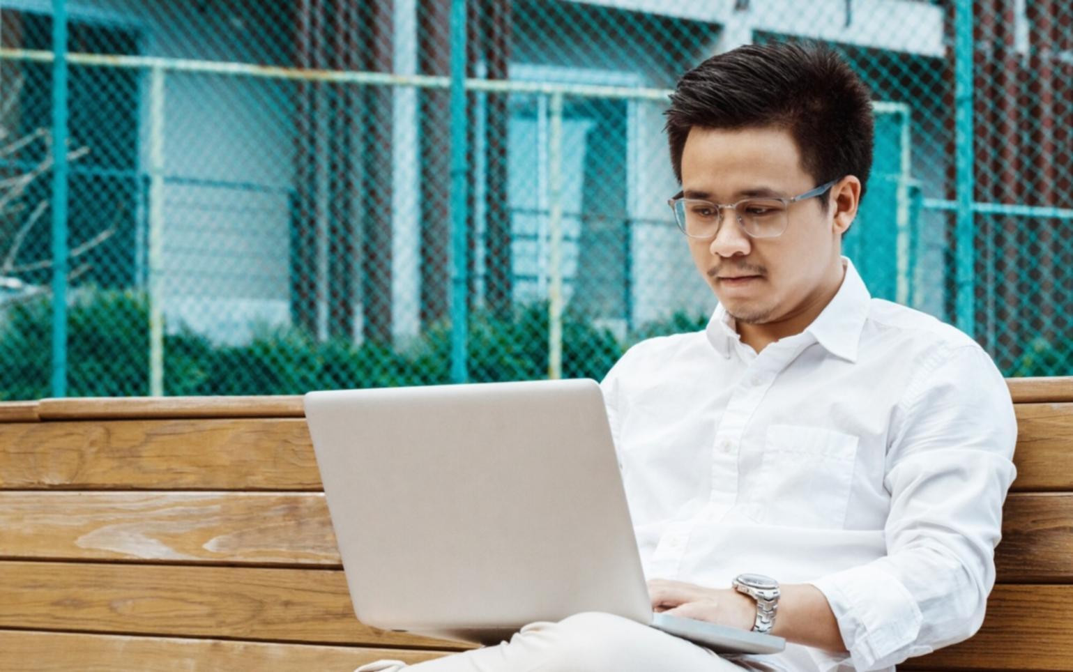 Students collaborating on digital learning project